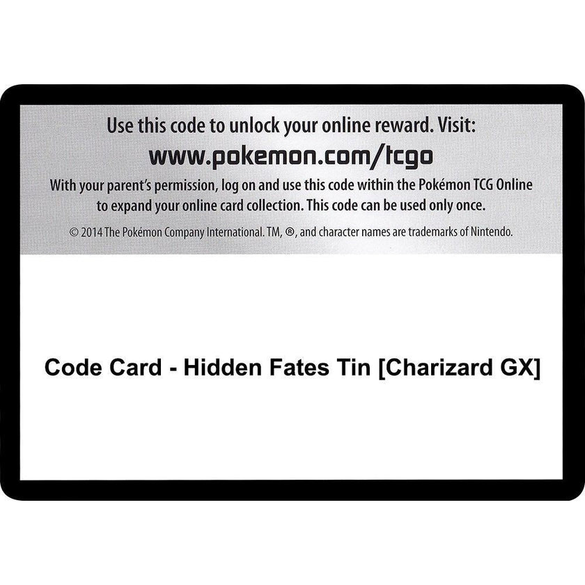 Code Card - Hidden Fates Tin [Charizard GX] (HIF)