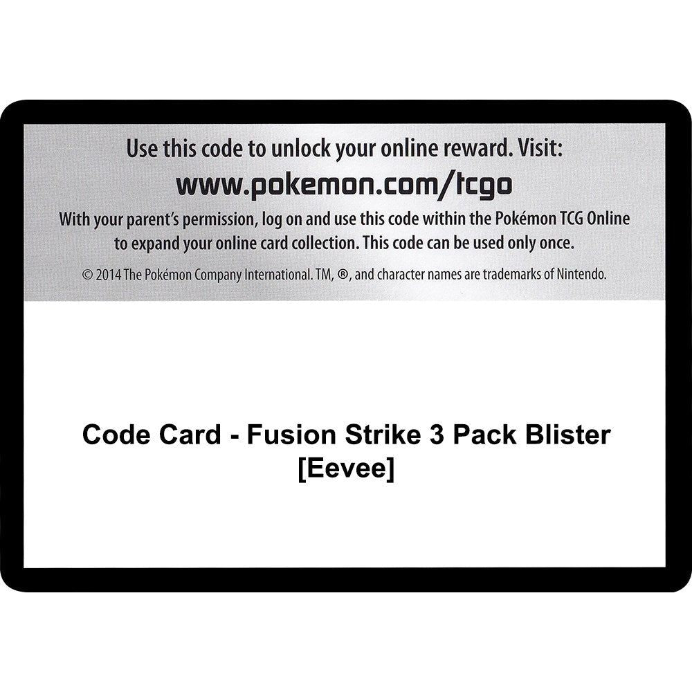 Code Card - Fusion Strike 3 Pack Blister [Eevee] (SWSH08)