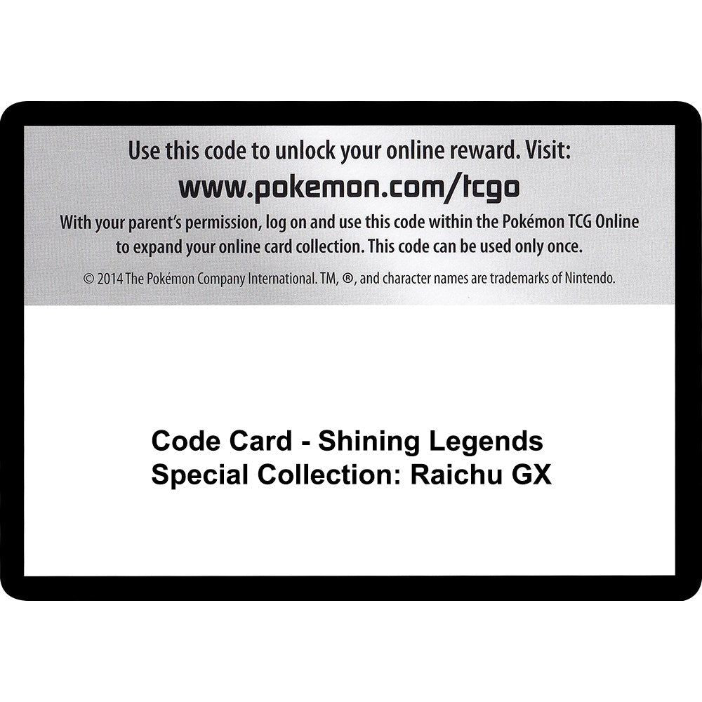 Code Card - Shining Legends Special Collection: Raichu GX (SHL)