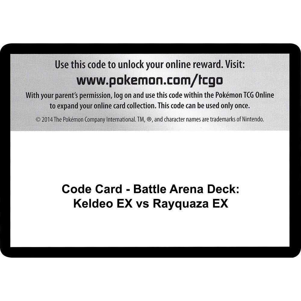 Code Card - Battle Arena Deck: Keldeo EX vs Rayquaza EX (STS)