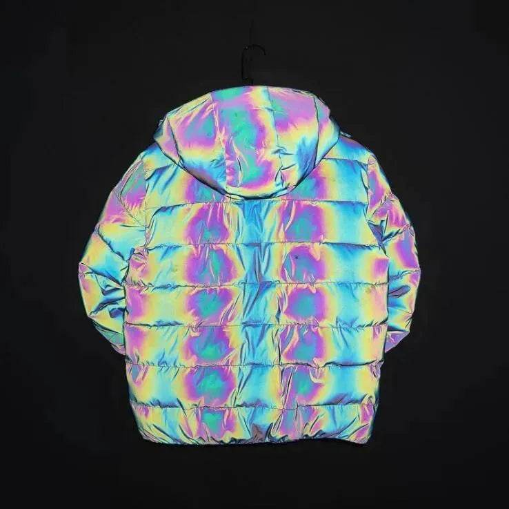 Rainbow reflection winter Puffer coat Unisex