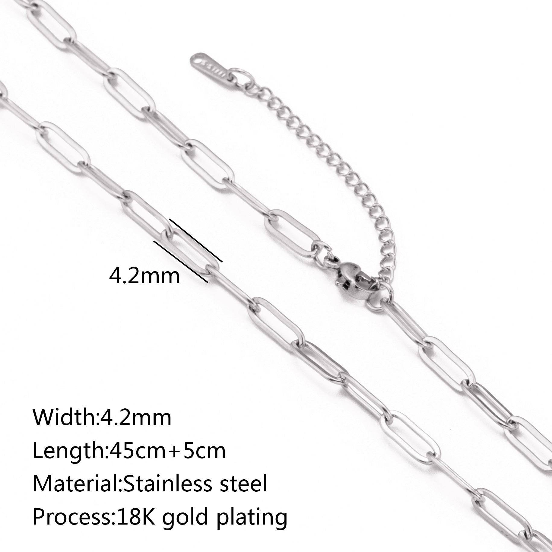 Stainless Steel Vacuum Vapor Plating 18K Gold Color Protection Lip Chain Necklace