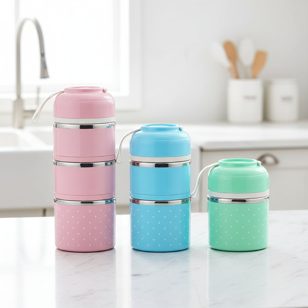 Japanese-Inspired Compartment Lunch Box – Stainless Steel, 1–3 Layer