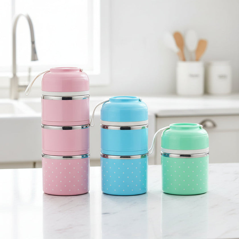 Japanese-Inspired Compartment Lunch Box – Stainless Steel, 1–3 Layer