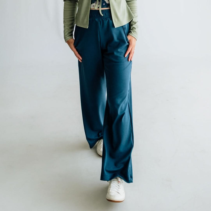 Ladies Bamboo Wide Leg Pants | Black