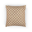 Woven Checkered Pattern Pillow | Neutral Brown Geometric Throw Pillow