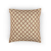 Woven Checkered Pattern Pillow | Neutral Brown Geometric Throw Pillow