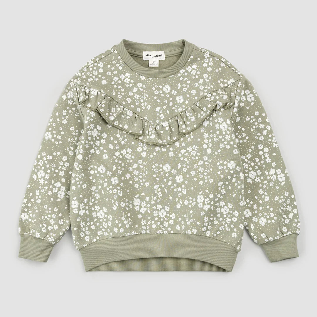 Floral Print on Sage Sweatshirt | Miles the Label