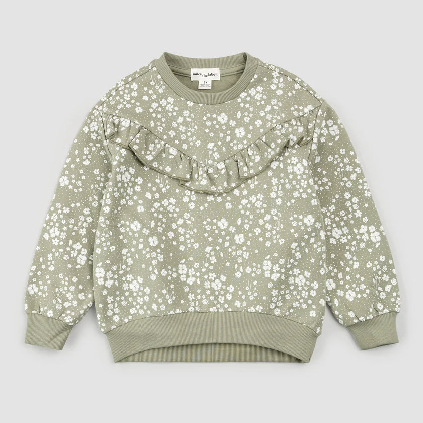Floral Print on Sage Sweatshirt | Miles the Label