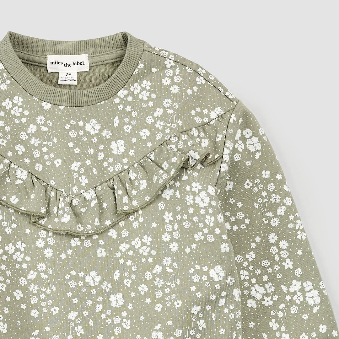 Floral Print on Sage Sweatshirt | Miles the Label