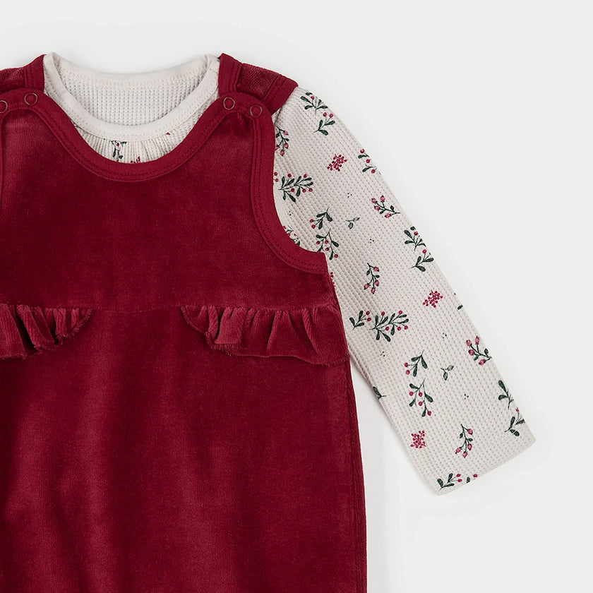 Thermal Overall Set | Winterberry Holly Print | Petit Lem