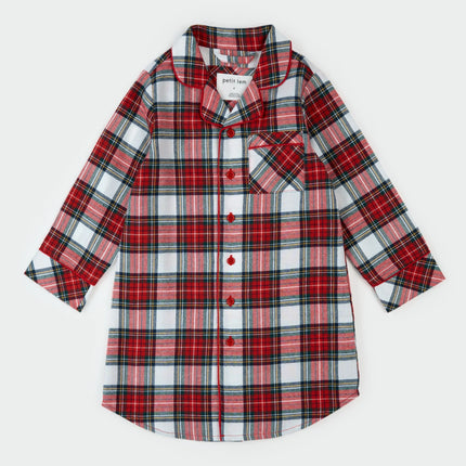 Flannel Night Gown | Red Tartan Plaid | Petit Lem