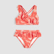 Hibiscus Print on Raspberry Cross-Over Bikini | Miles The Label
