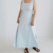 Ladies' Bamboo Square Neck Midi Dress | Powder Blue