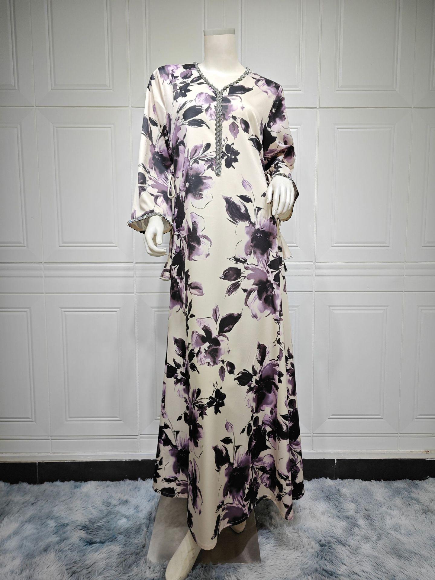 Muslim Arabic Dubai Printed Robe