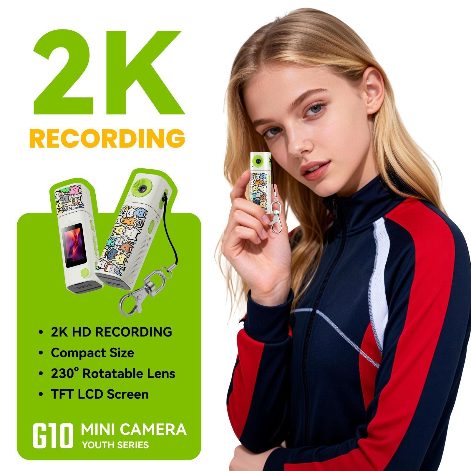 Mini HD Digital Camera CCD20, Thumb-Sized Compact Camera for Photography in 6 Colors