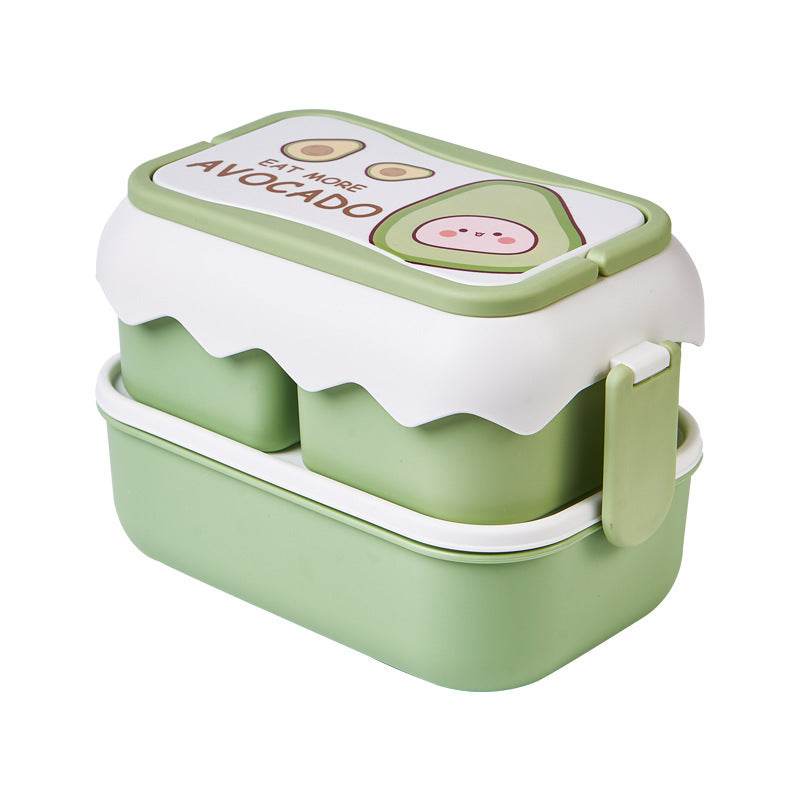Cute Double Layered Kids Plastic Lunch Box