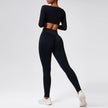 Quick-drying Nude Feel Running Sports Workout Yoga Clothes 2pcs set Long sleeve Crop top and High Waist Pant