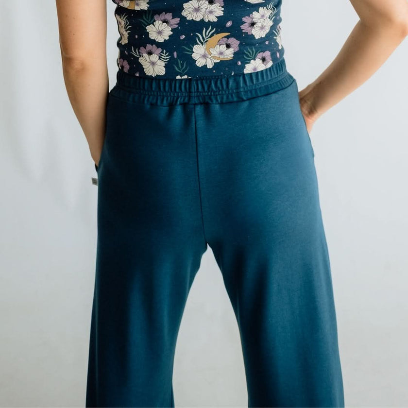 Ladies Bamboo Wide Leg Pants | Navy