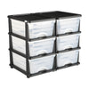 Clear Plastic Storage Drawers, 2-Pack, 6 Drawers Total, Transparent, for Closet, Office, Craft Room