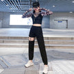 Party Club Dance Hip pop style Two piece Outfit set women