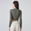 Women Slim Fit Long Sleeve Crop top Workout Sports Gym top