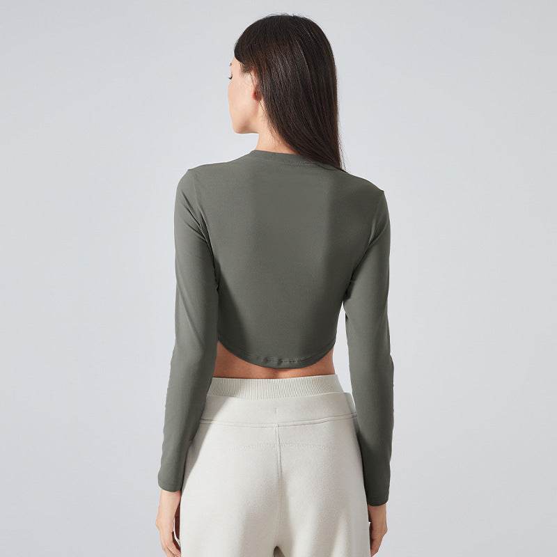 Women Slim Fit Long Sleeve Crop top Workout Sports Gym top