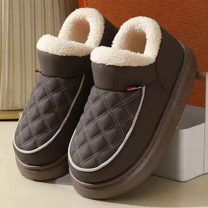 Winter Plush Cotton platform Shoes Warm Thick-bottom Waterproof Home Slippers All-match Indoor Outdoor Garden Shoes For Women