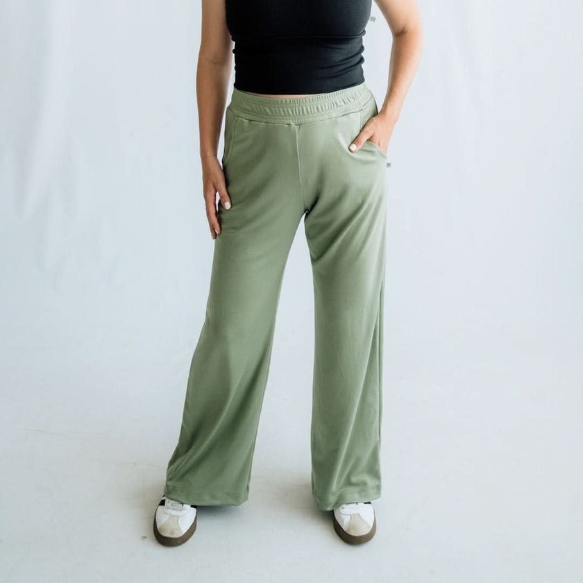Ladies Bamboo Wide Leg Pants | Navy