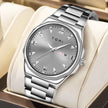 TOMI Diamond Encrusted Quartz Watch for Men – Stainless Steel Dress Watch