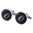 Men's Black Round Enamel Initial Letter Cufflinks – Brass & Crystal Formal Cufflinks A–Y | Canada & USA
