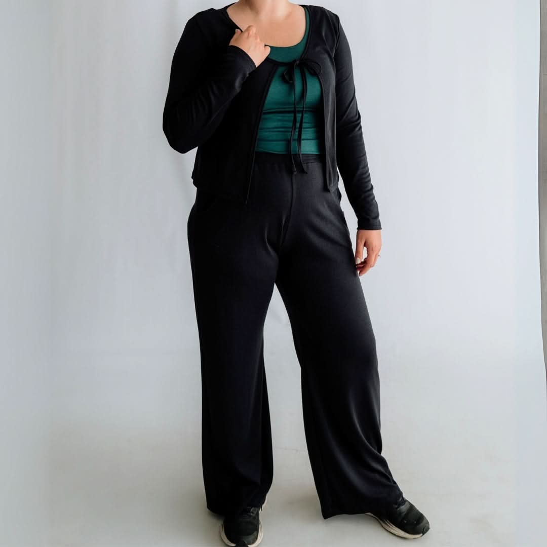 Ladies Bamboo Wide Leg Pants | Sage