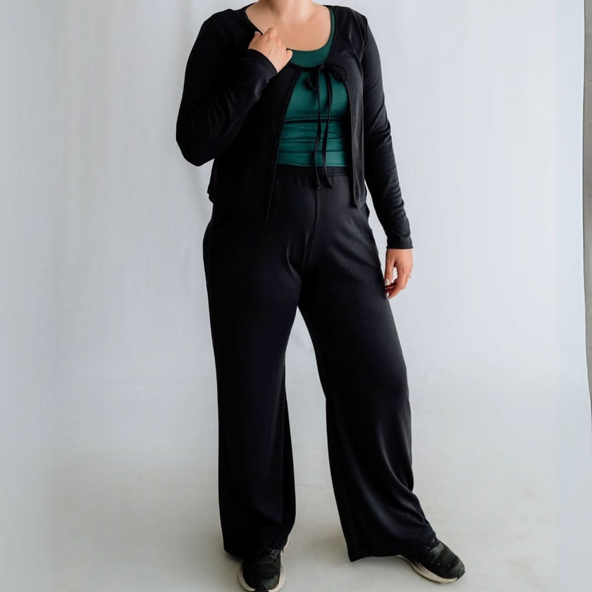 Ladies Bamboo Wide Leg Pants | Navy