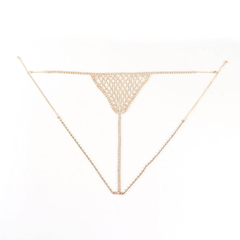 Lingerie Nightclub Body Chains – Diamond Rhinestone Bra and Panties Set