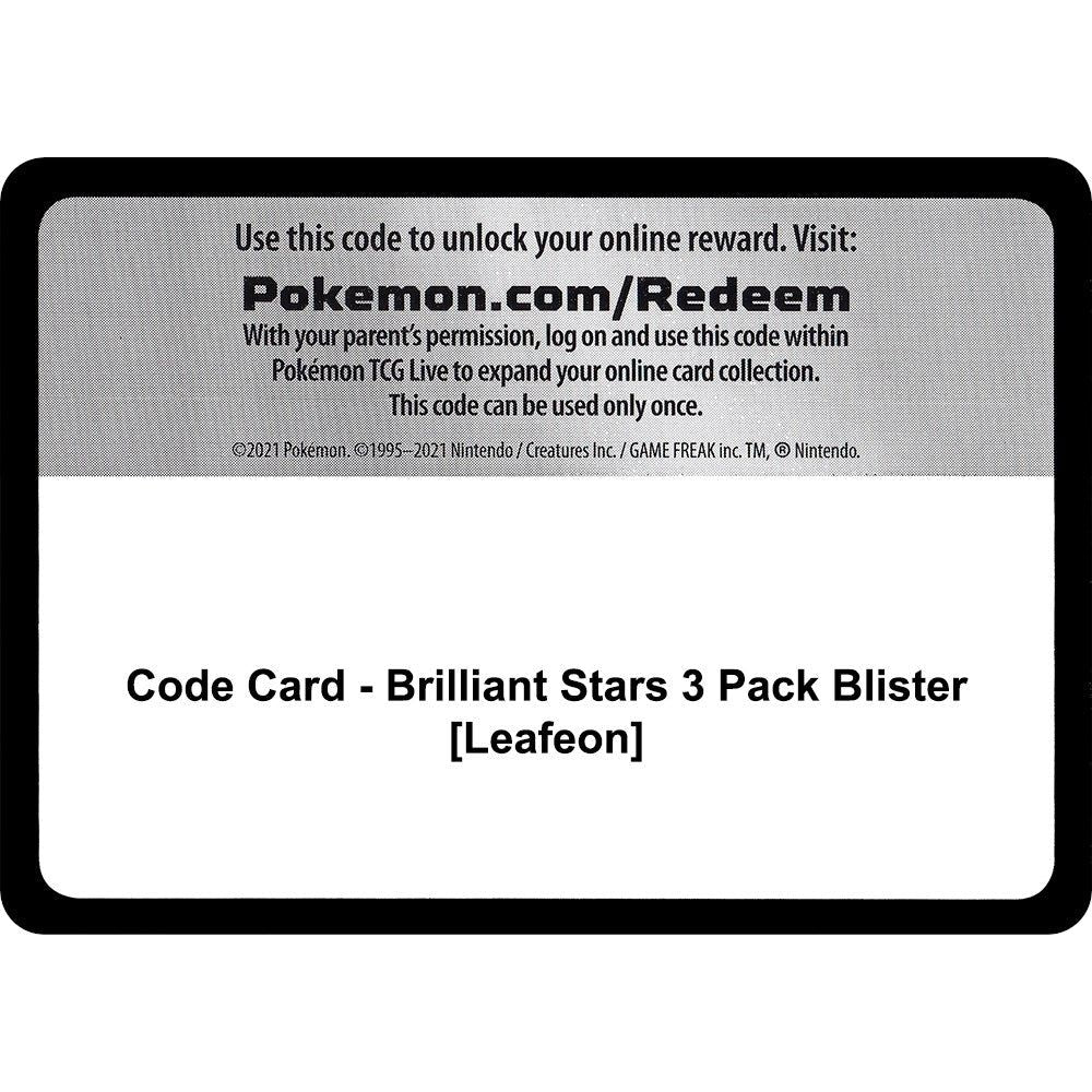 Code Card - Brilliant Stars 3 Pack Blister [Leafeon] (SWSH09)