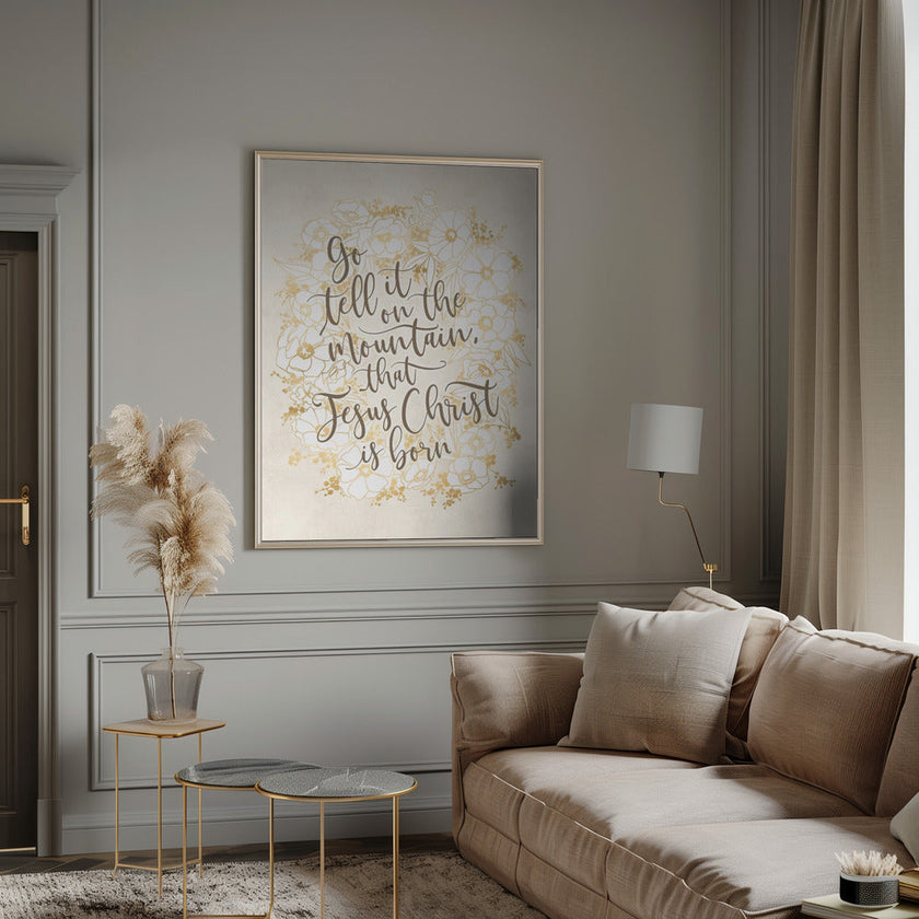 Wall art Go tell it on the mountain - vintage vanilla Canvas Print