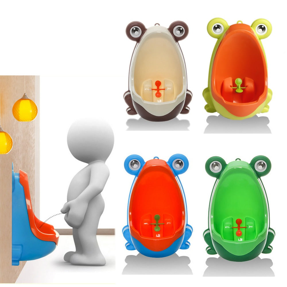 Wall Mounted Potty Trainer Toilet Frog Toddler Boy Urinal with Aiming Target