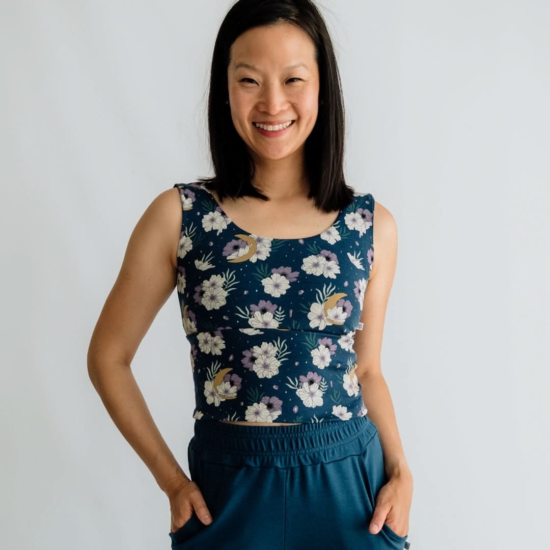 Ladies Bamboo Longline Bralette-Style Tank | Juniper