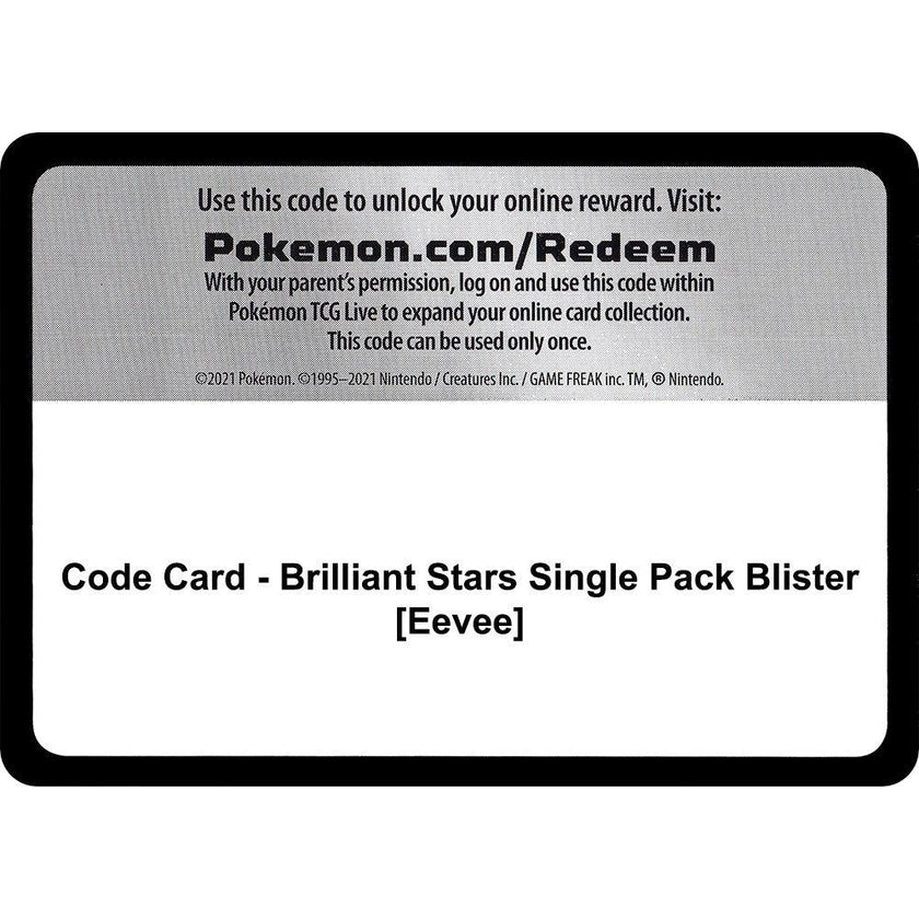 Code Card - Brilliant Stars Single Pack Blister [Eevee] (SWSH09)