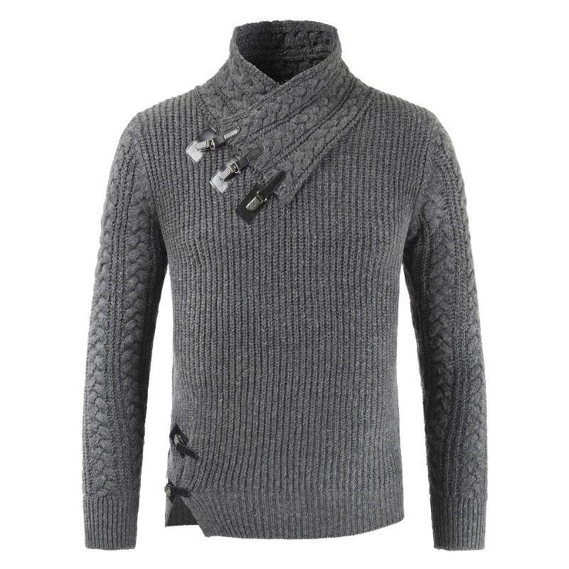 Men's Scalp Button Irregular Long Sleeve T-Shirt