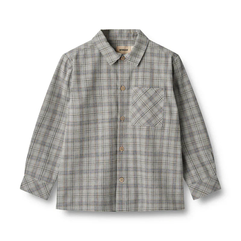 Oscar Shirt | Cloudy Blue Check | Wheat Kids