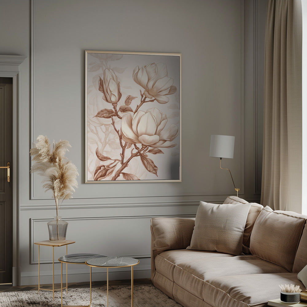 Décoration murale Fleurs Beige 1