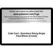 Code Card - Guardians Rising Single Pack Blister [Crobat] (SM02)