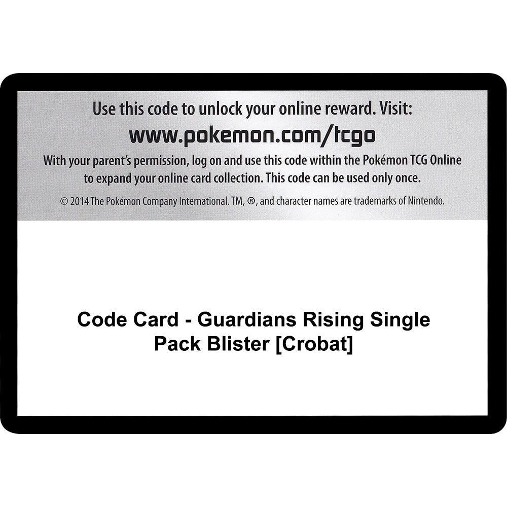Code Card - Guardians Rising Single Pack Blister [Crobat] (SM02)