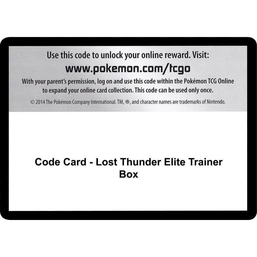 Code Card - Lost Thunder Elite Trainer Box (SM8)