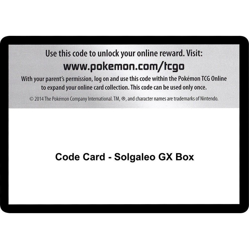 Code Card - Solgaleo GX Box (CES)