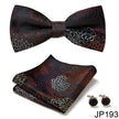 Men's Jacquard Bow Tie Set – Bow Tie, Pocket Square & Cufflinks | 36 Colors | Canada & USA
