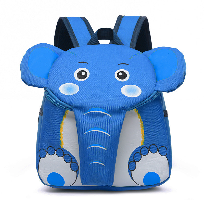 3D Cartoon Elephant Kids Backpack – Cute Oxford School Bag for Children