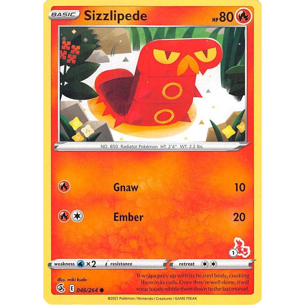 Sizzlipede - 046/264 (#1 Cinderace Stamped) (046/264) (BA22)