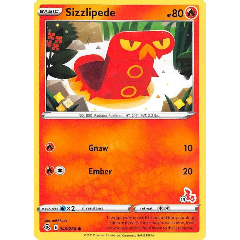 Sizzlipede - 046/264 (#14 Cinderace Stamped) (046/264) (BA22)